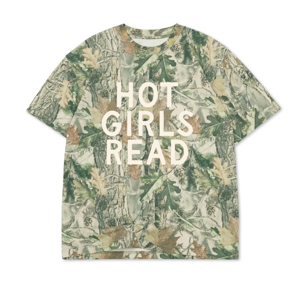 NWT Allie Rose Co. Hot Girls Read Camo Tee